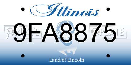 9FA8875 Illinois License Plate