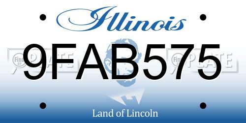 9FAB575 Illinois License Plate