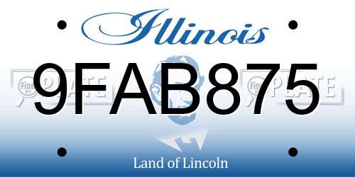 9FAB875 Illinois License Plate