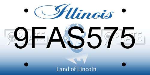 9FAS575 Illinois License Plate
