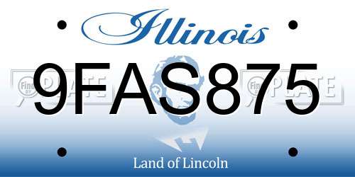 9FAS875 Illinois License Plate