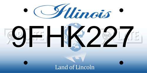 9FHK227 Illinois License Plate