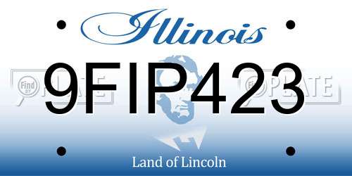 9FIP423 Illinois License Plate