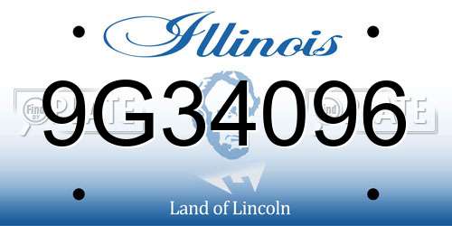 9G34096 Illinois License Plate
