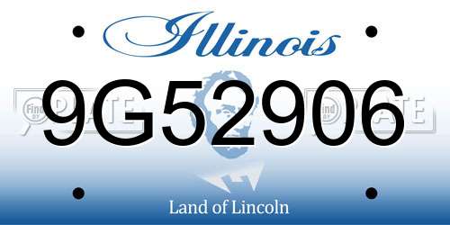 9G52906 Illinois License Plate