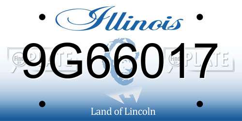 9G66017 Illinois License Plate