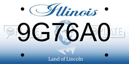 9G76A0 Illinois License Plate