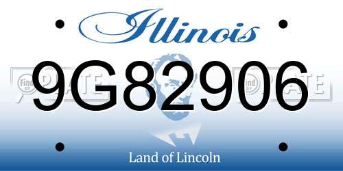 9G82906 Illinois License Plate