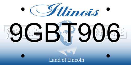 9GBT906 Illinois License Plate