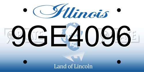 9GE4096 Illinois License Plate