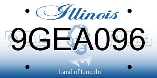 9GEA096 Illinois License Plate