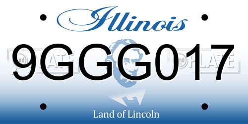 9GGG017 Illinois License Plate