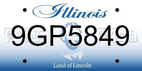 9GP5849 Illinois License Plate