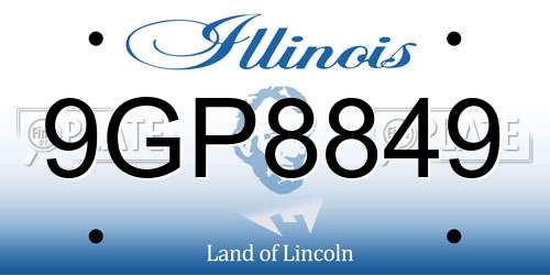 9GP8849 Illinois License Plate