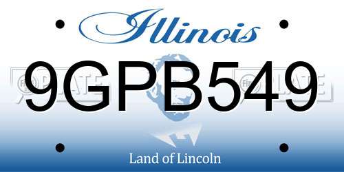 9GPB549 Illinois License Plate