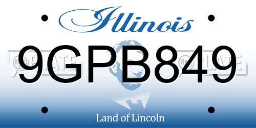 9GPB849 Illinois License Plate