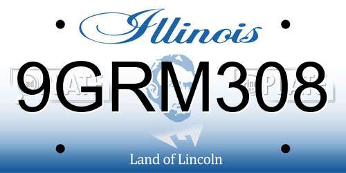 9GRM308 Illinois License Plate