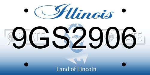 9GS2906 Illinois License Plate