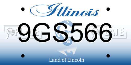 9GS566 Illinois License Plate