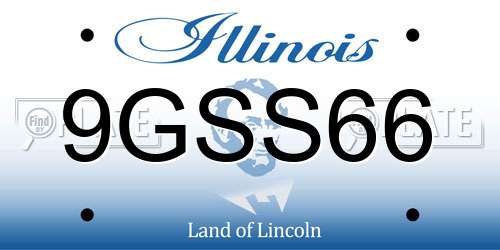 9GSS66 Illinois License Plate