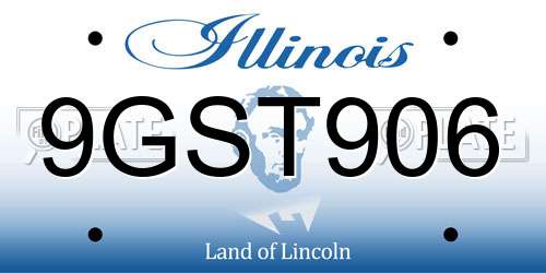 9GST906 Illinois License Plate