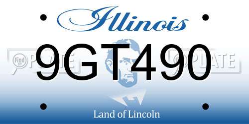 9GT490 Illinois License Plate