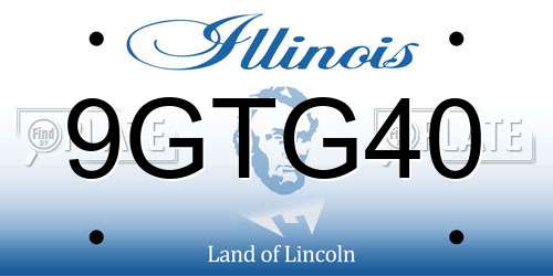 9GTG40 Illinois License Plate