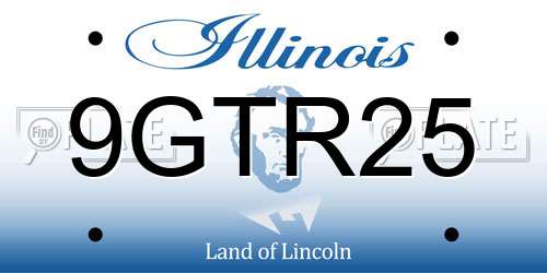 9GTR25 Illinois License Plate