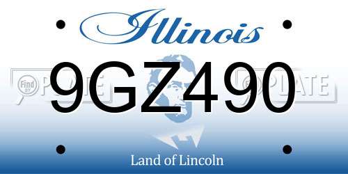 9GZ490 Illinois License Plate