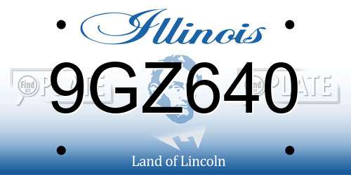 9GZ640 Illinois License Plate