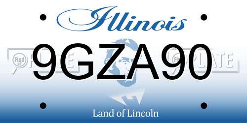 9GZA90 Illinois License Plate