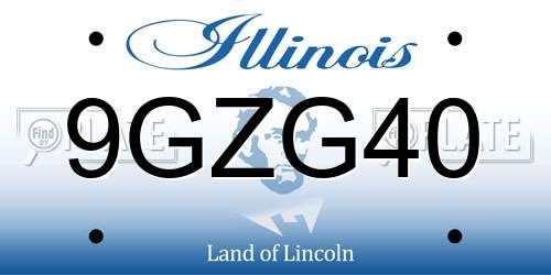 9GZG40 Illinois License Plate
