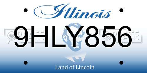 9HLY856 Illinois License Plate