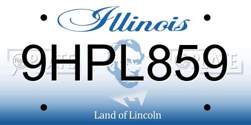 9HPL859 Illinois License Plate
