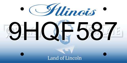 9HQF587 Illinois License Plate