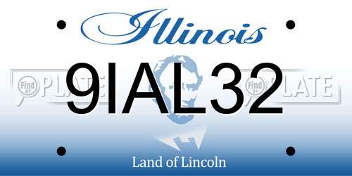 9IAL32 Illinois License Plate