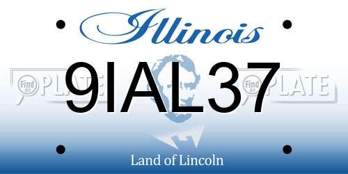 9IAL37 Illinois License Plate