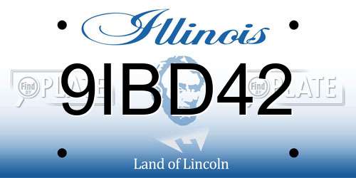 9IBD42 Illinois License Plate