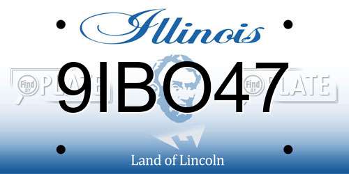 9IBO47 Illinois License Plate