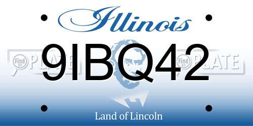 9IBQ42 Illinois License Plate