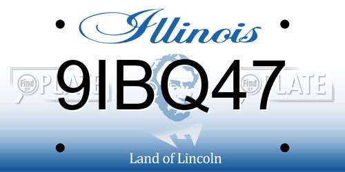 9IBQ47 Illinois License Plate