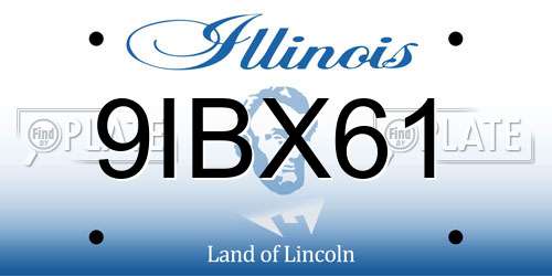 9IBX61 Illinois License Plate