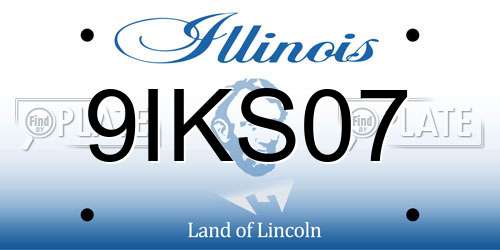 9IKS07 Illinois License Plate