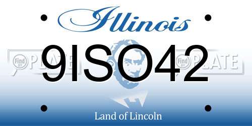 9ISO42 Illinois License Plate