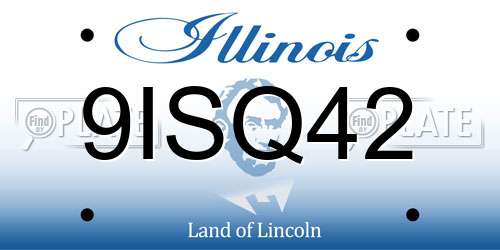 9ISQ42 Illinois License Plate
