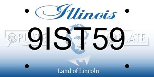 9IST59 Illinois License Plate