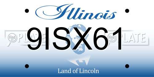9ISX61 Illinois License Plate