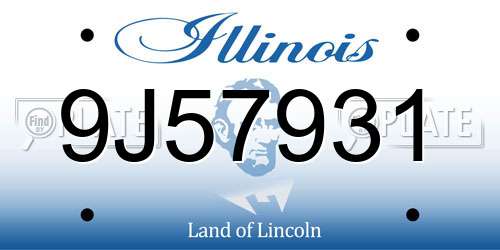 9J57931 Illinois License Plate