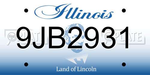 9JB2931 Illinois License Plate