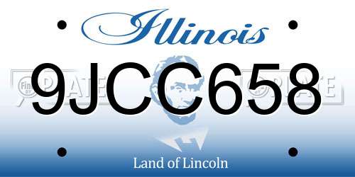9JCC658 Illinois License Plate